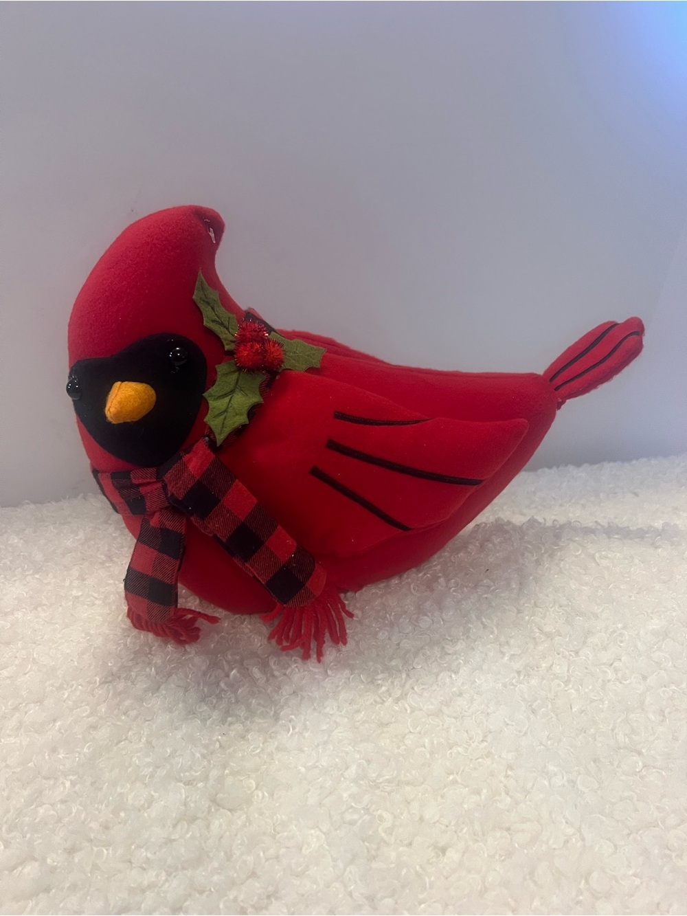 Red Cardinal Plush Holiday Bird Décor Tree Topper